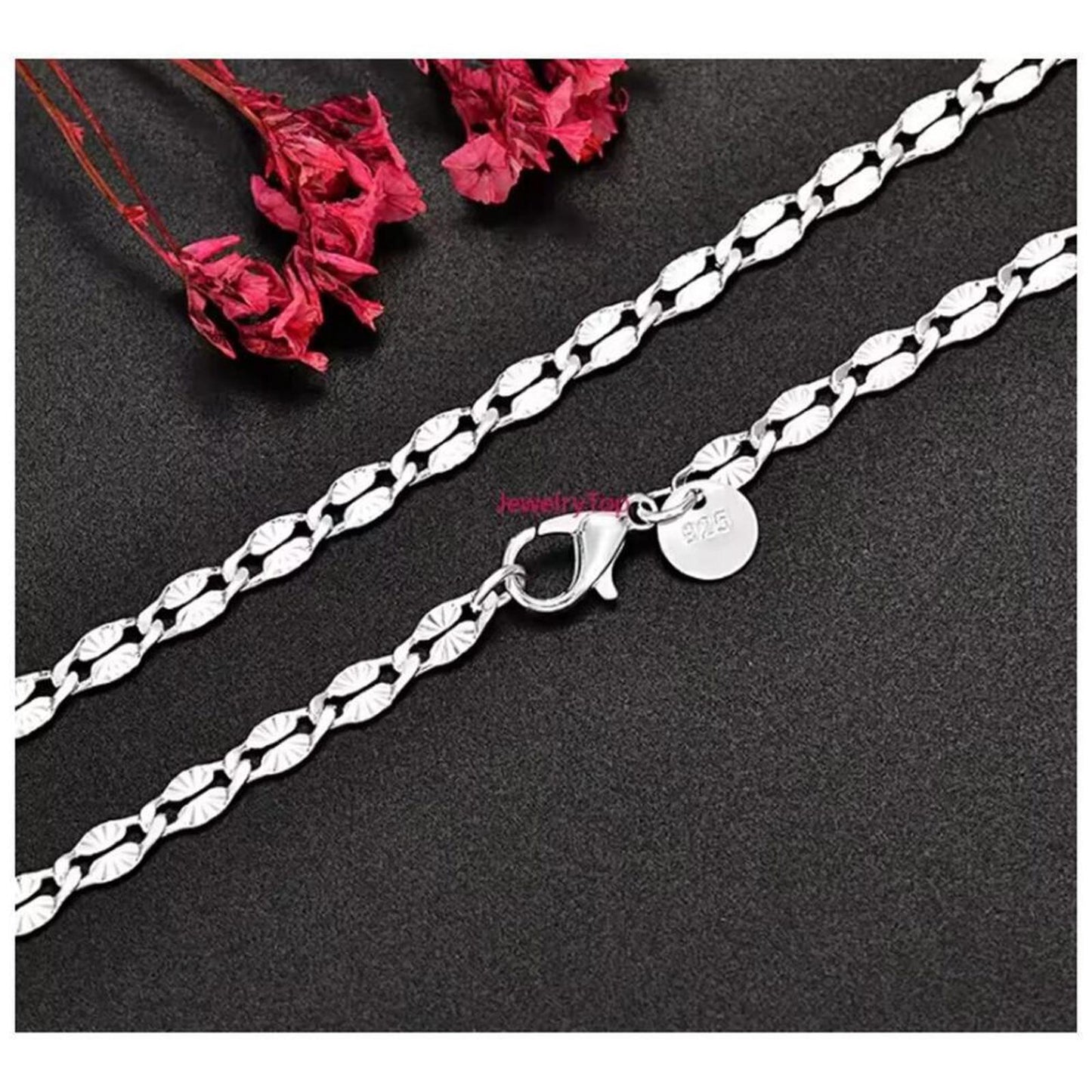 Oval Link Chain Necklace - silver - 4mm, 26".