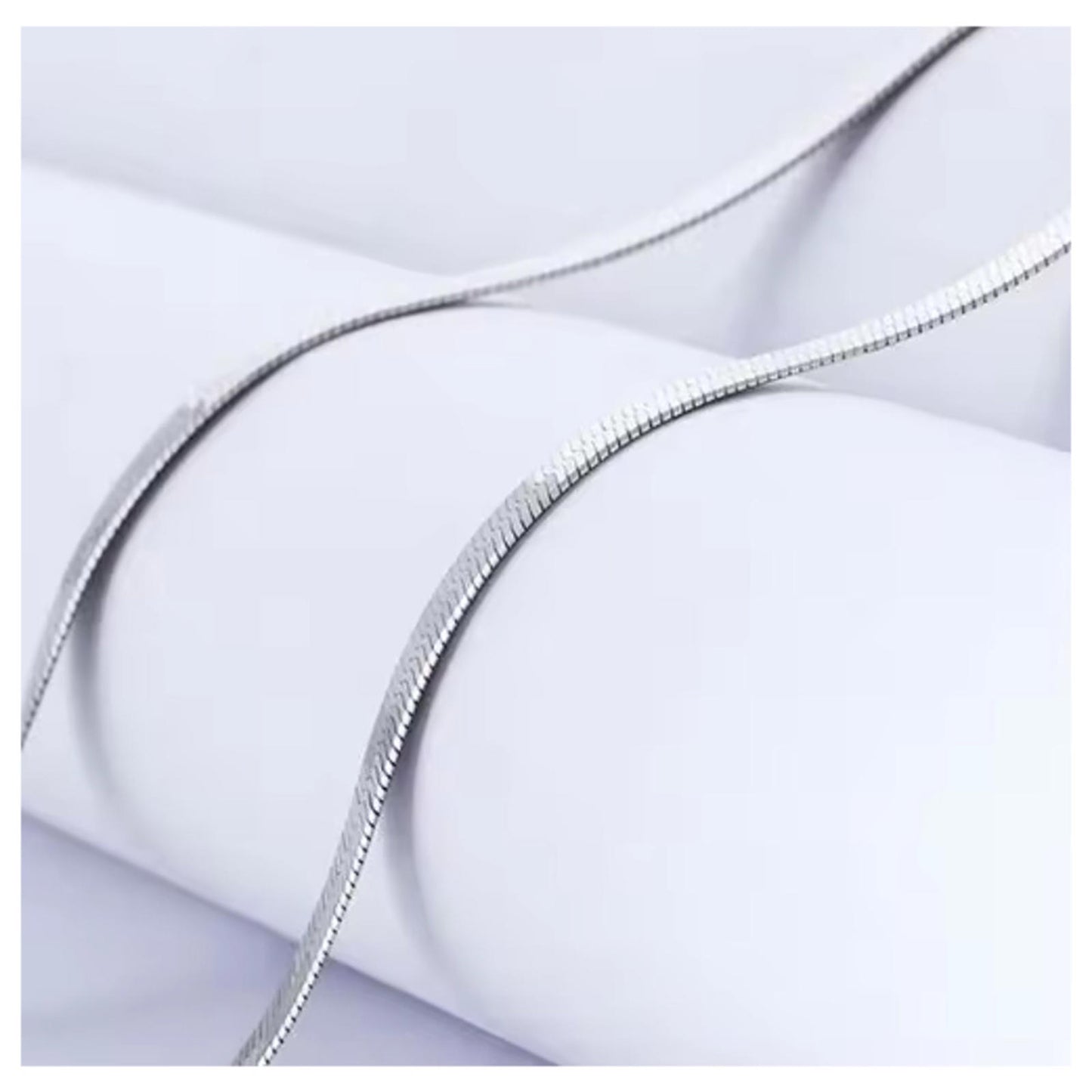 Herringbone chain - Necklace - silver - 4mm / 24"