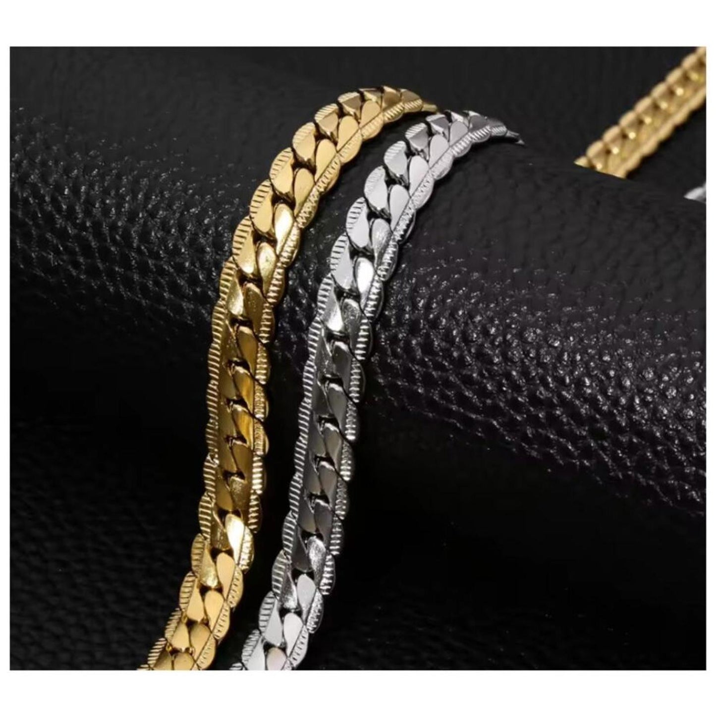 Flat Snake chain - Necklace - silver - 6mm / 22"