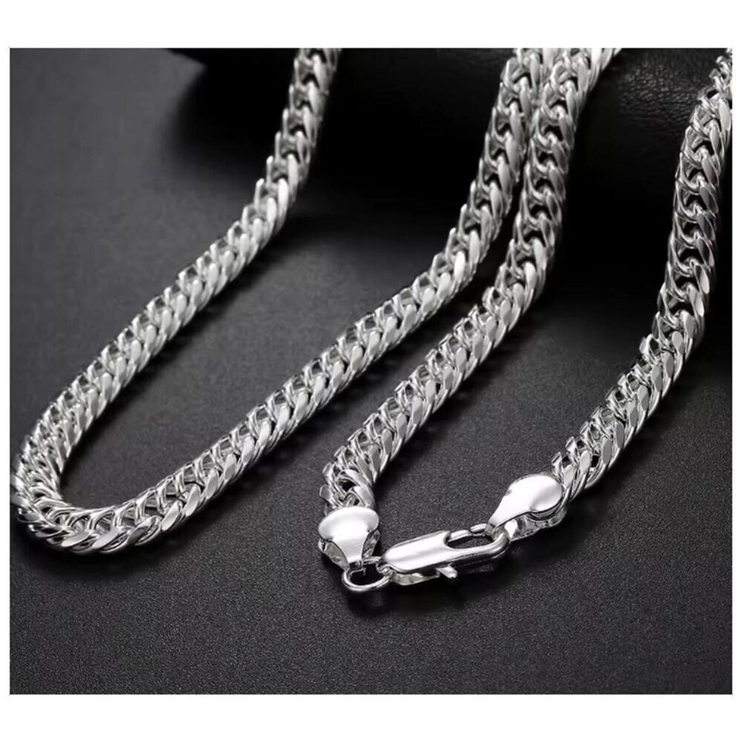 Double Link Chain Necklace - silver - 6mm, 20".