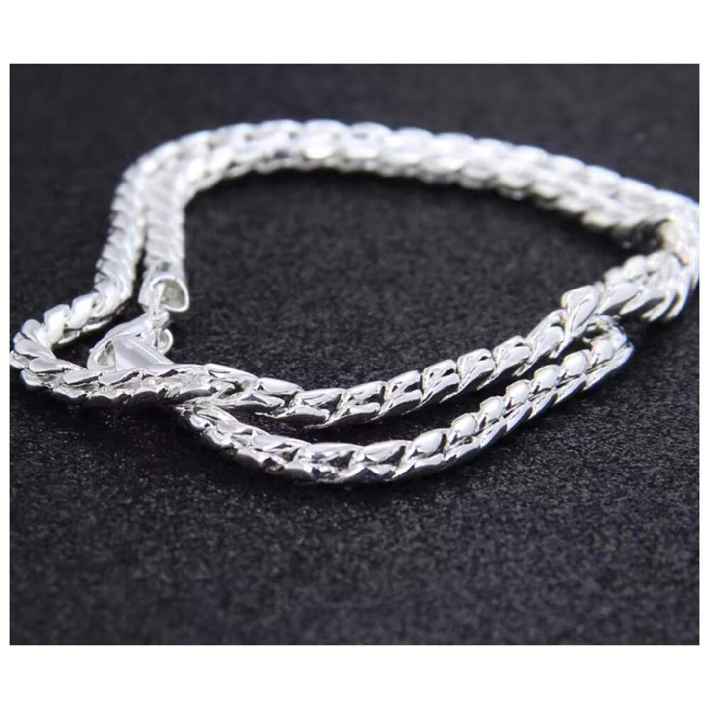 Snake chain LINK - Necklace - silver - 5mm 22"