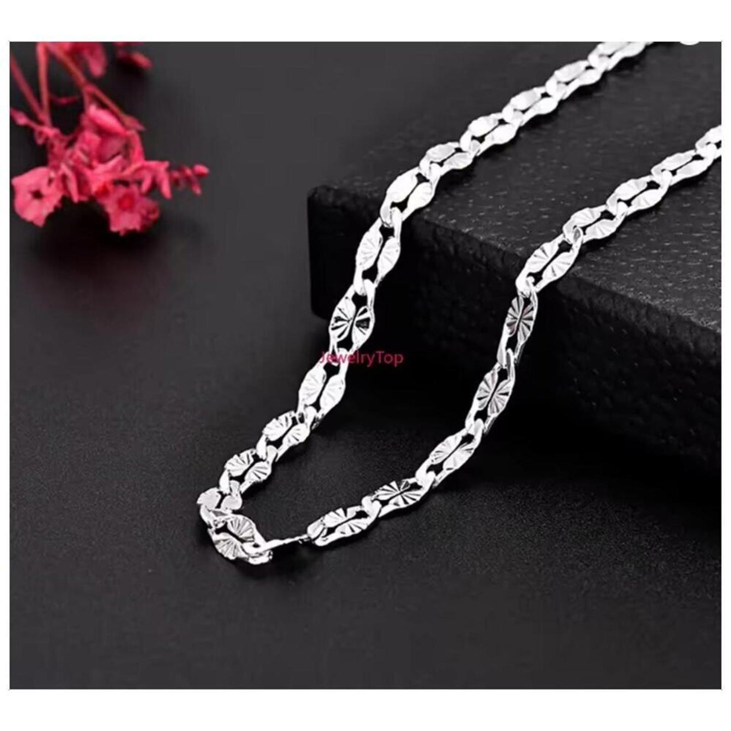 Oval Link Chain Necklace - silver - 4mm, 26".