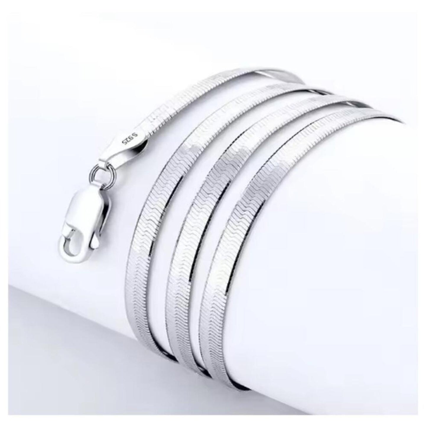 Herringbone chain - Necklace - silver - 4mm / 22"