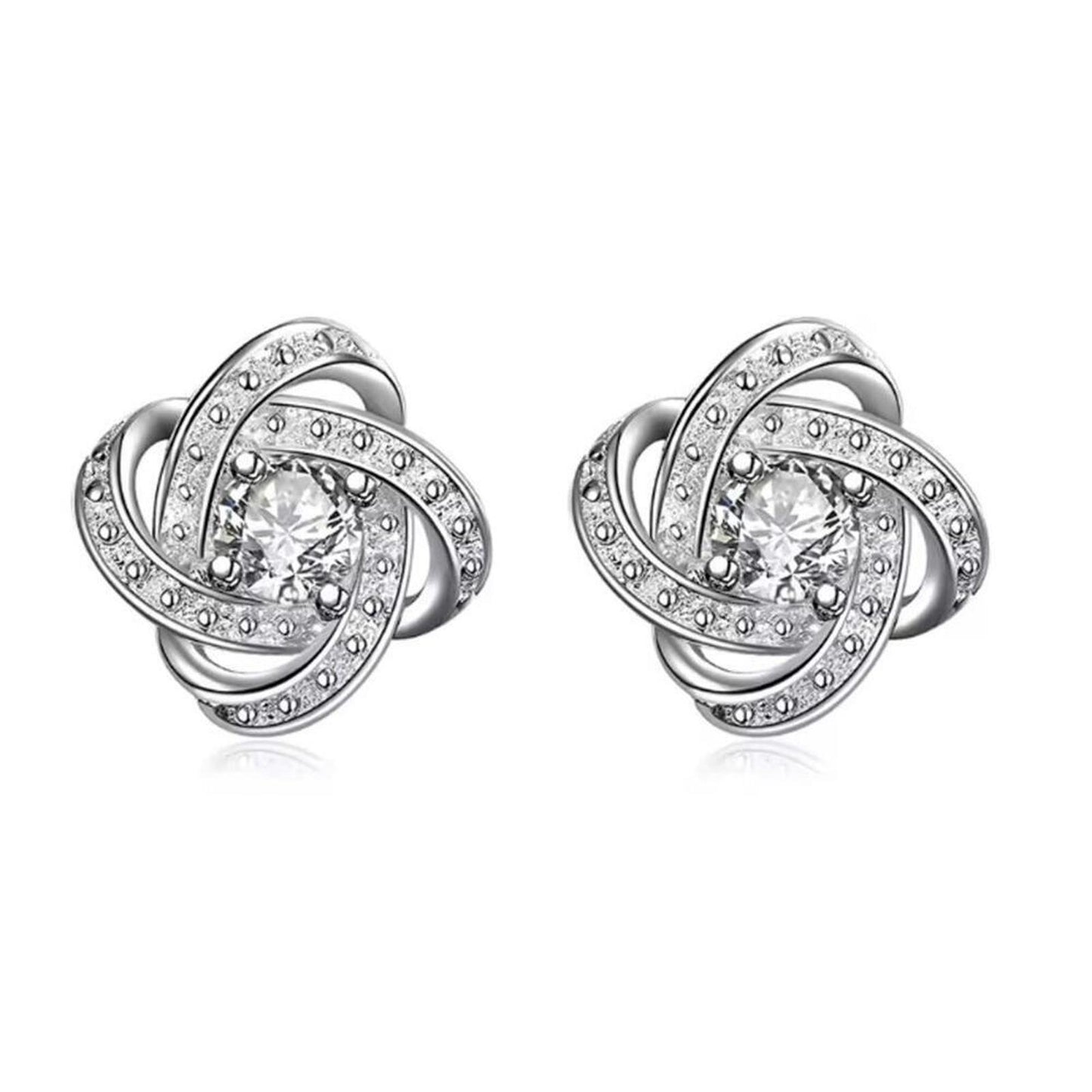 Knot earrings - silver - 1.5cm