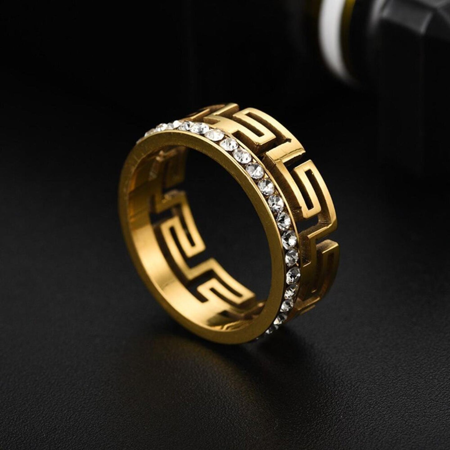 Cutout RING - Gold - CZs - size 9