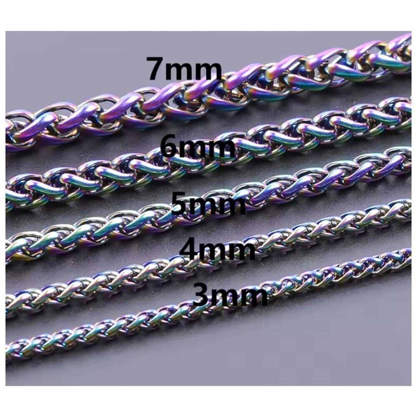 Rainbow Chain Necklace - stainless steel - 20 in.