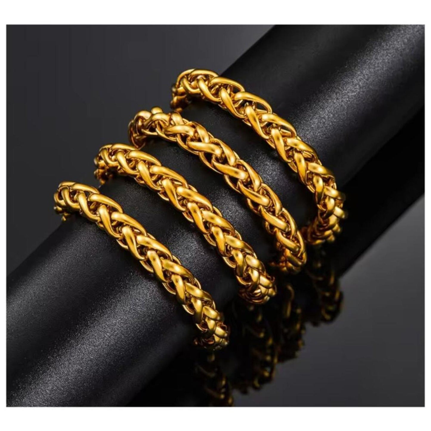 Spiga / Wheat chain - Necklace - 18K gold plated - 8mm / 24"