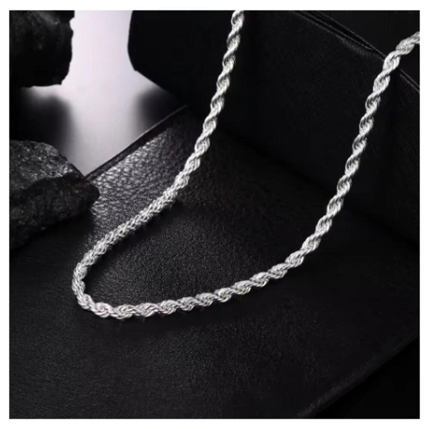 Rope chain - Necklace - silver - 4mm / 24"