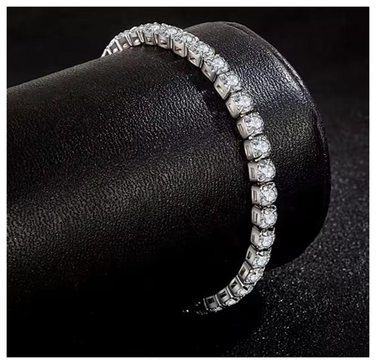 Tennis chain Bracelet - Silver - CZs - 3mm / 7"