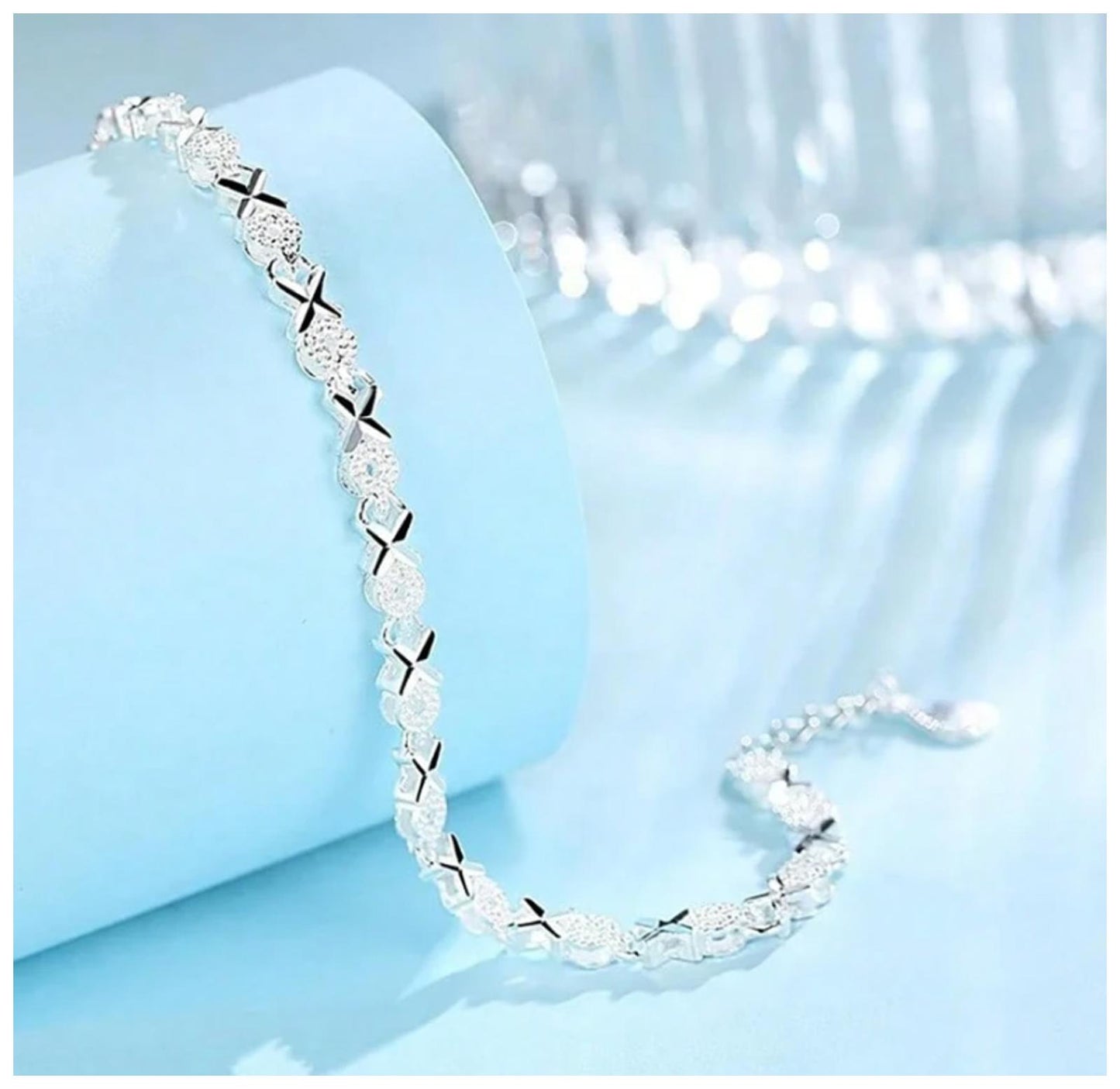 Xs and Os - Bracelet - Silver - 6.5 - 8"