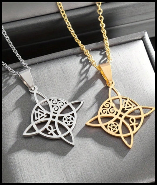 Celtic quaternary knot - Necklace - Gold - 18"