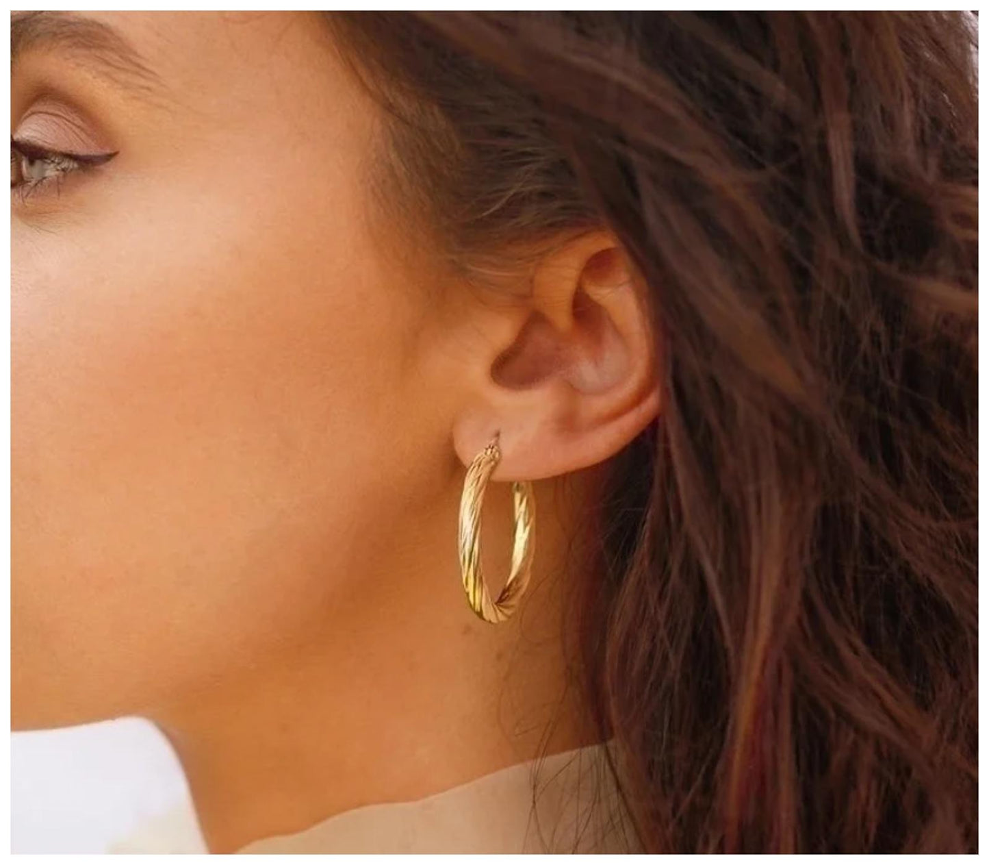 Twisted hoops - Earrings - Gold - 3cm