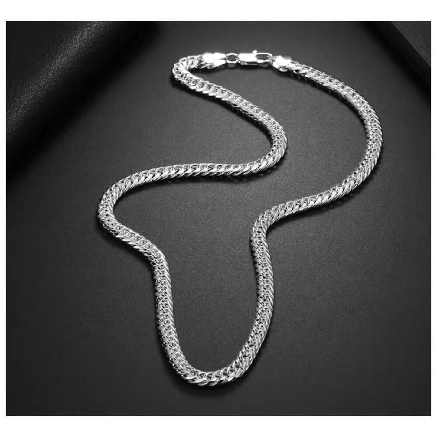 Double Link Chain Necklace - silver - 6mm, 20".