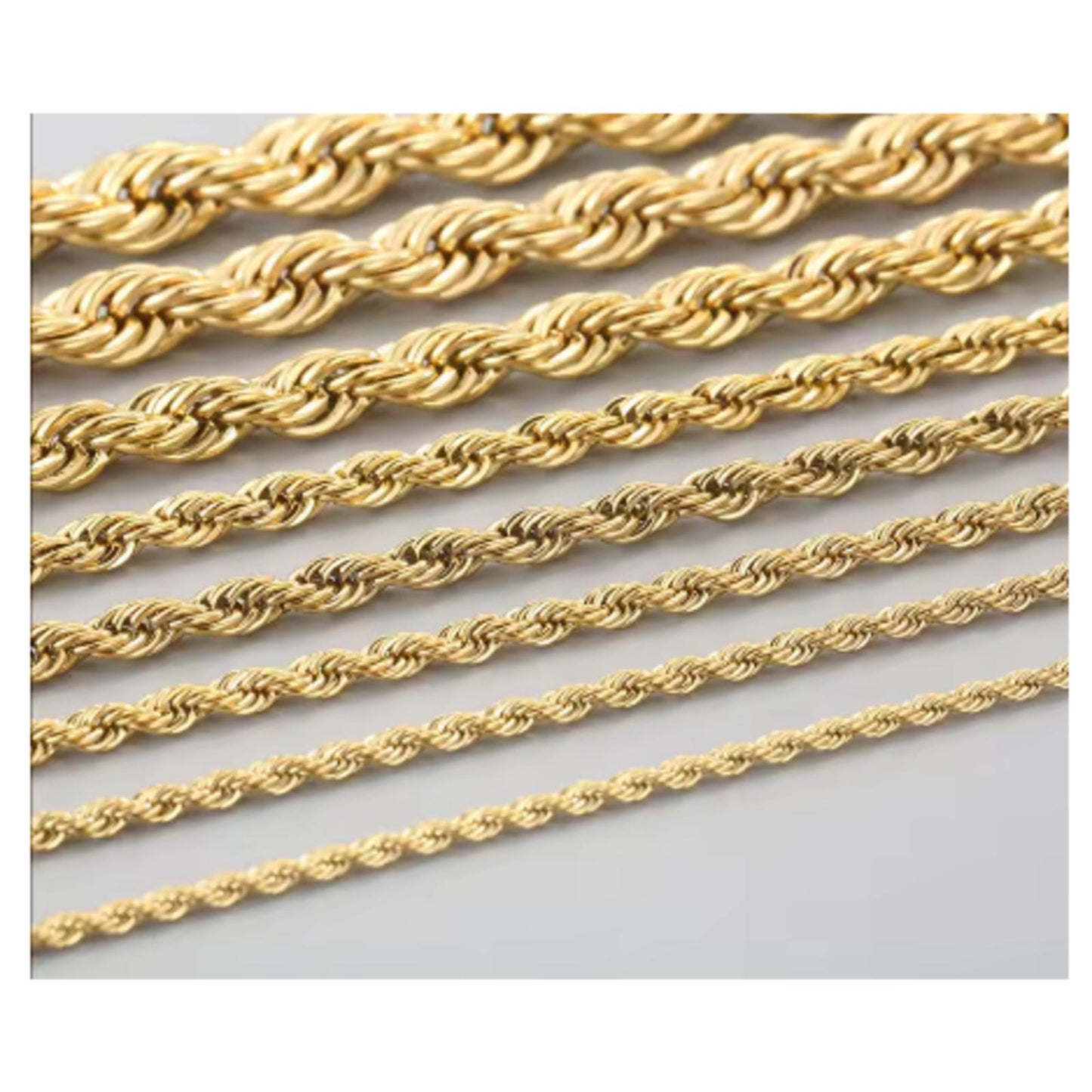 Large rope chain - Necklace - 18K gold plated - 8mm / 24"