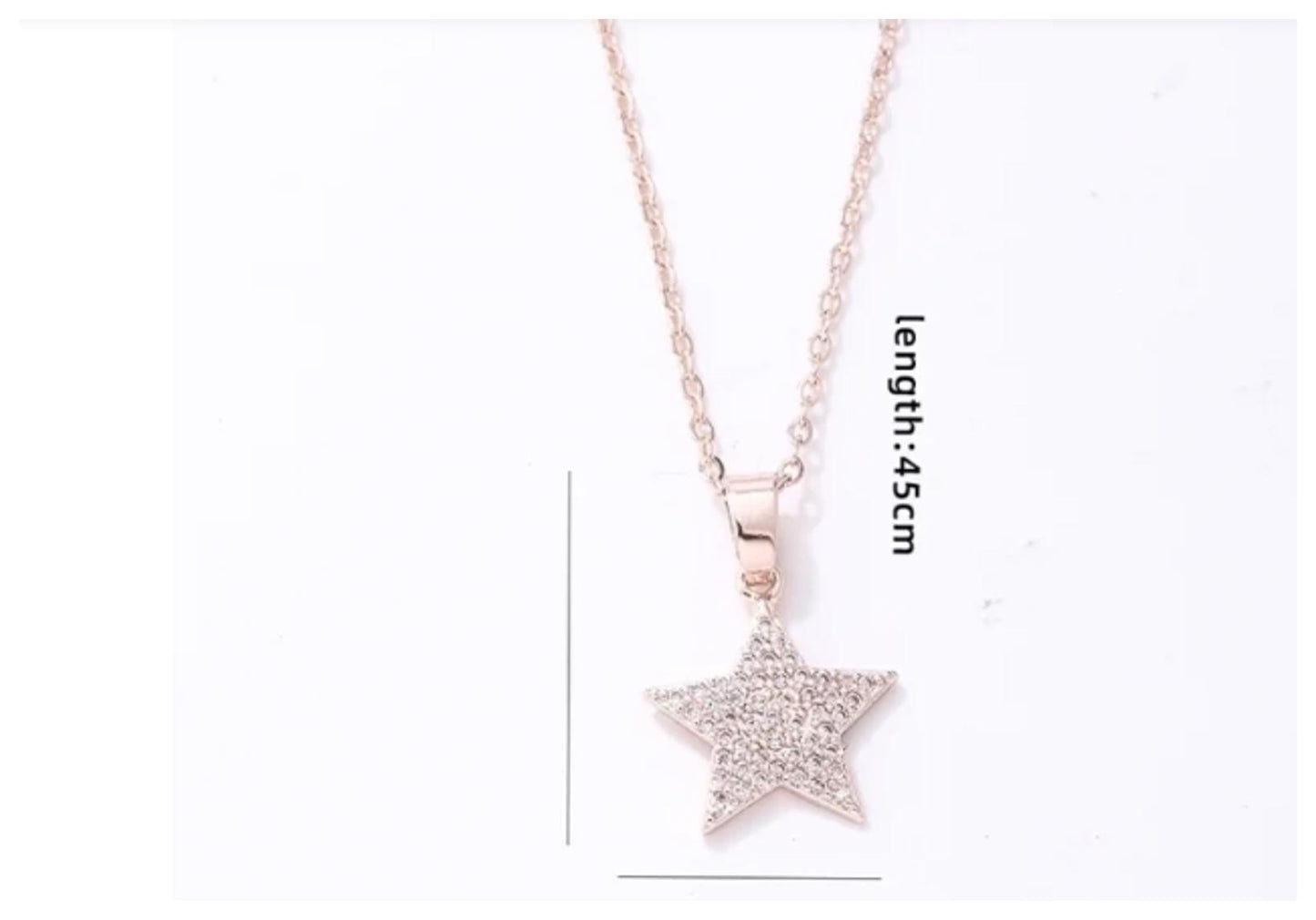 Sparkle stars - Necklace/Earring set - Rose Gold- CZs - 18"