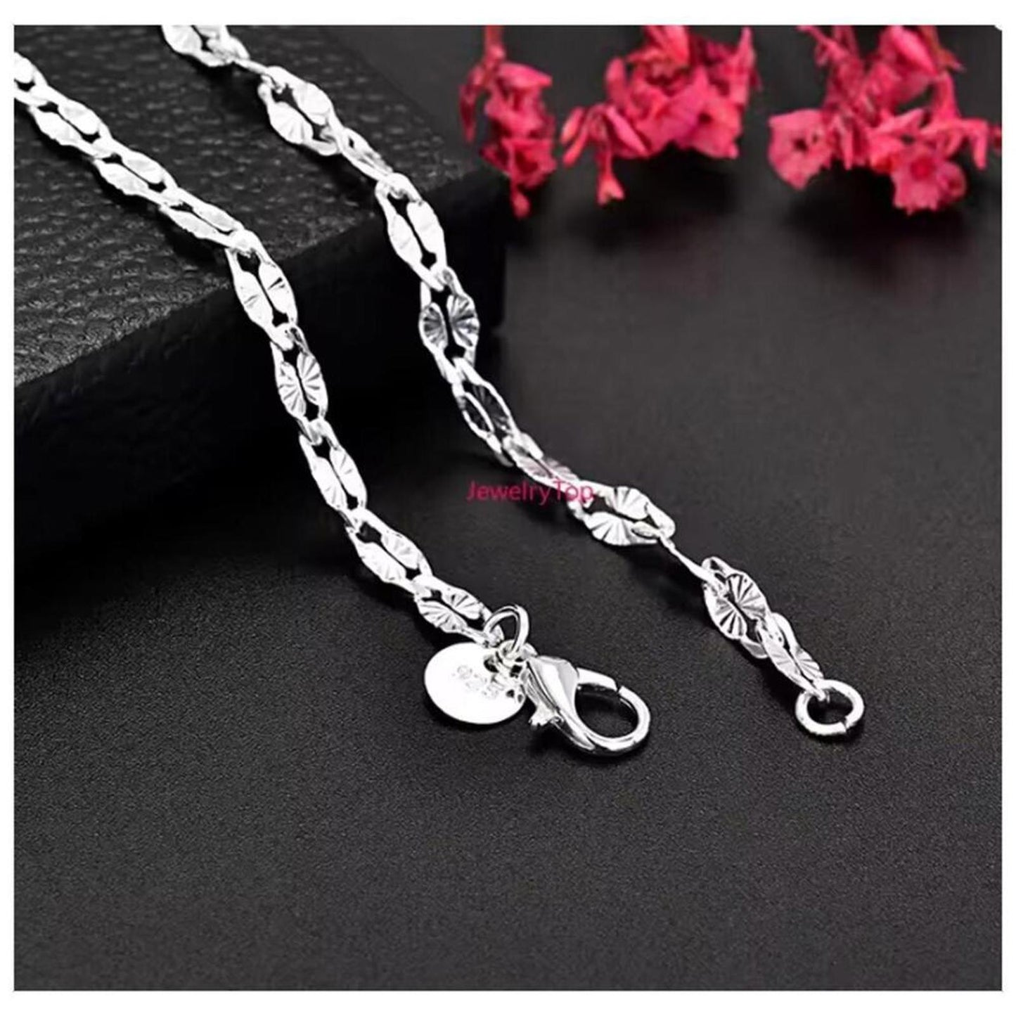 Oval Link Chain Necklace - silver - 4mm, 26".