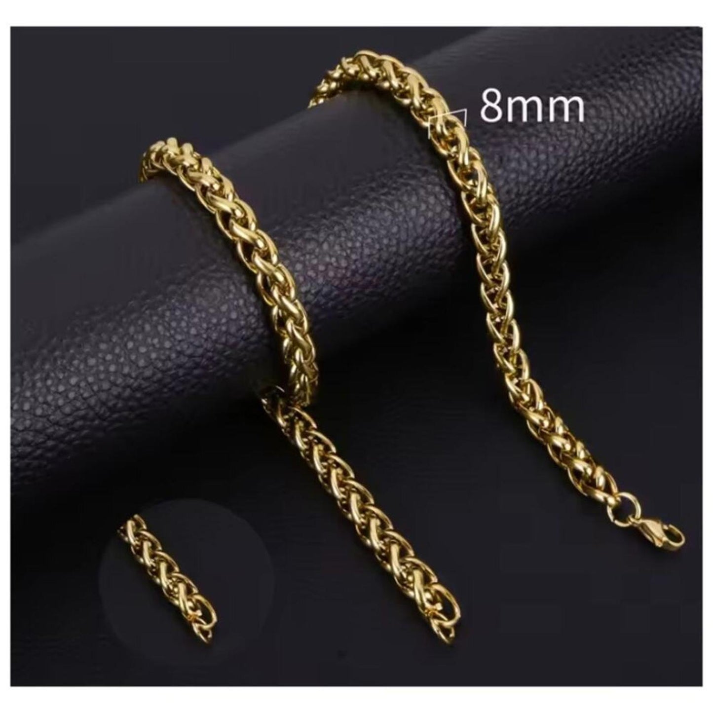 Spiga / Wheat chain - Necklace - 18K gold plated - 8mm / 24"