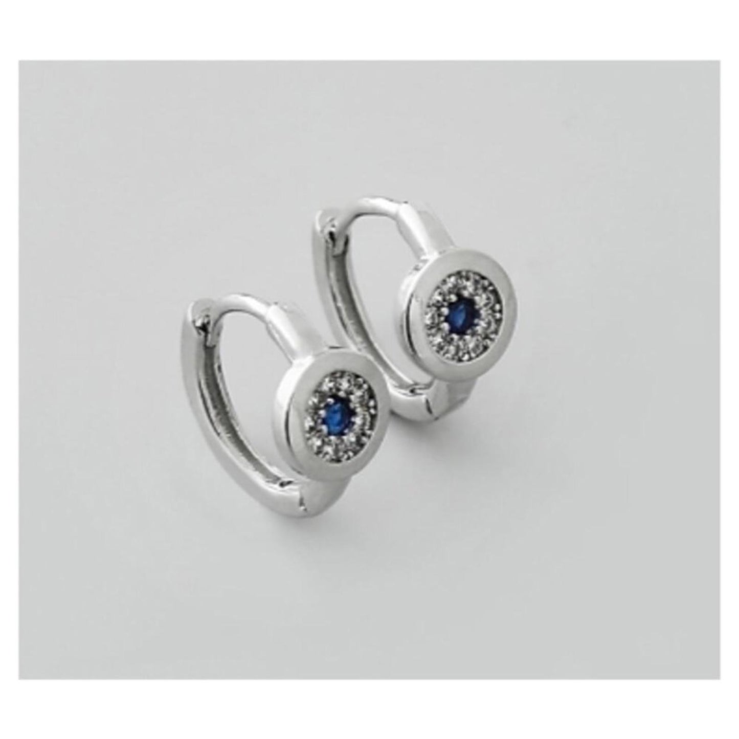 Blue Huggies - silver - CZs - 11.5mm