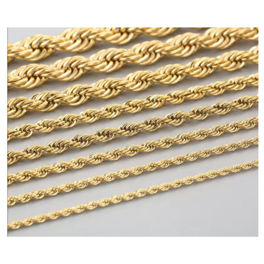 Large rope chain - Necklace -  18K gold plated - 8mm / 24"