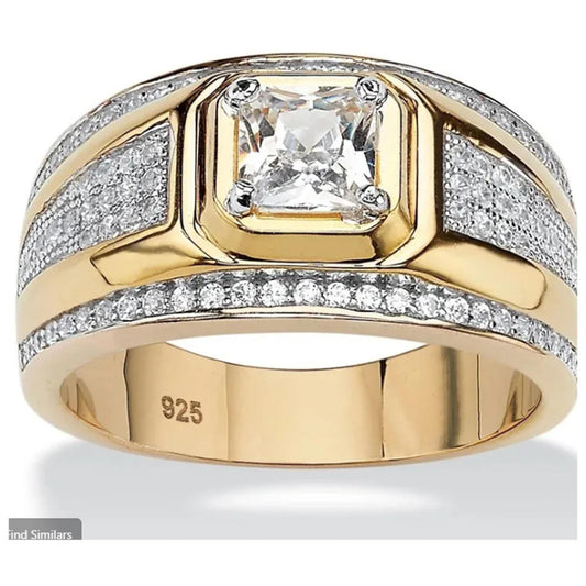 Square center ring - Gold- size 13