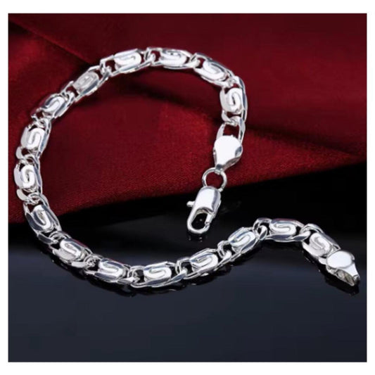 Flat byzantine  - Bracelet - silver - 4mm/ 8"