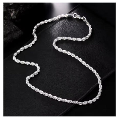 Rope chain - Necklace -  silver - 4mm / 22"