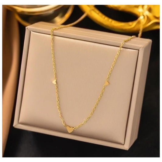 Dainty hearts Necklace - Gold - 16-18"