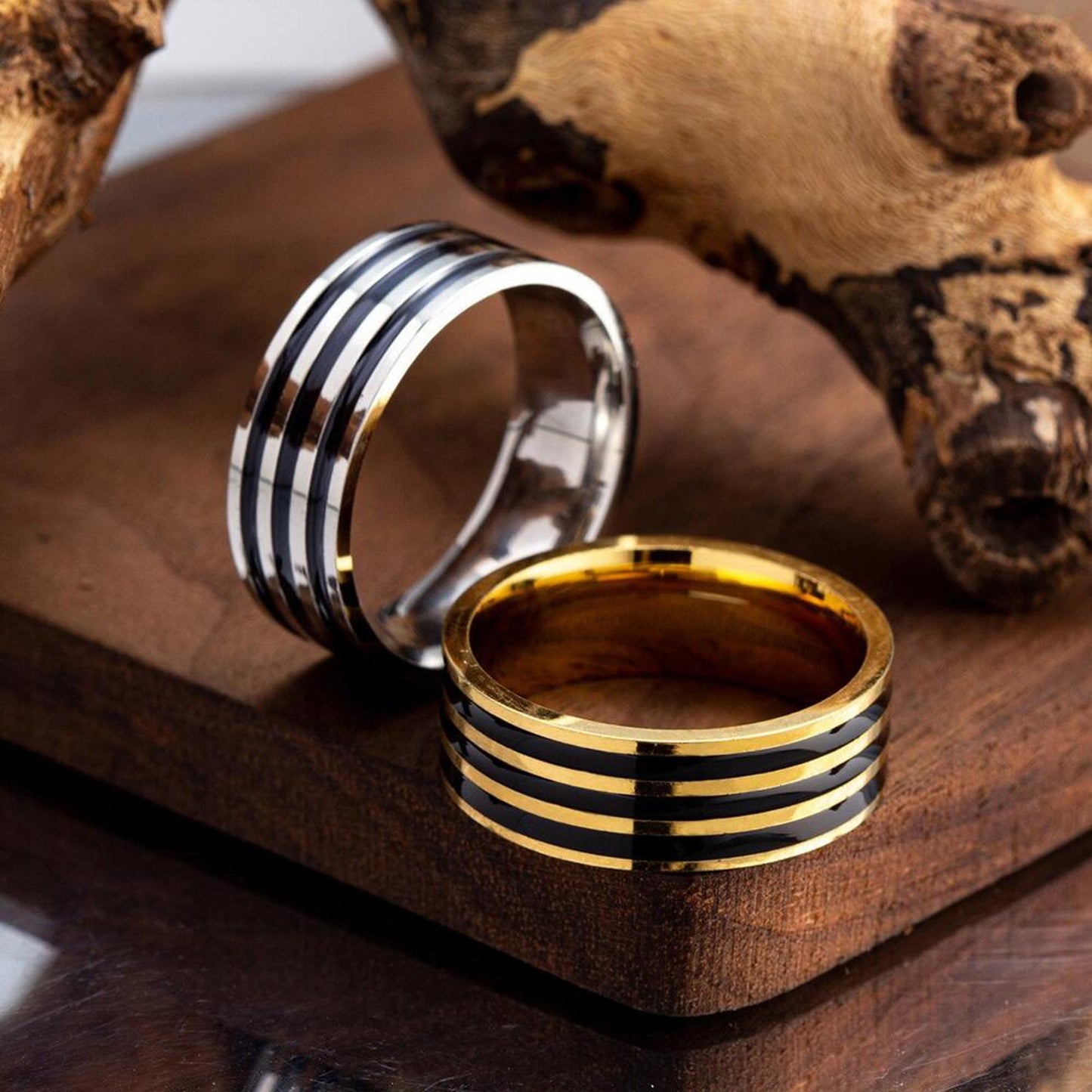 Black groove band RING - Gold- size 13