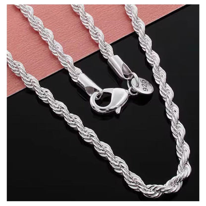 Rope chain - Necklace -  silver - 4mm / 22"