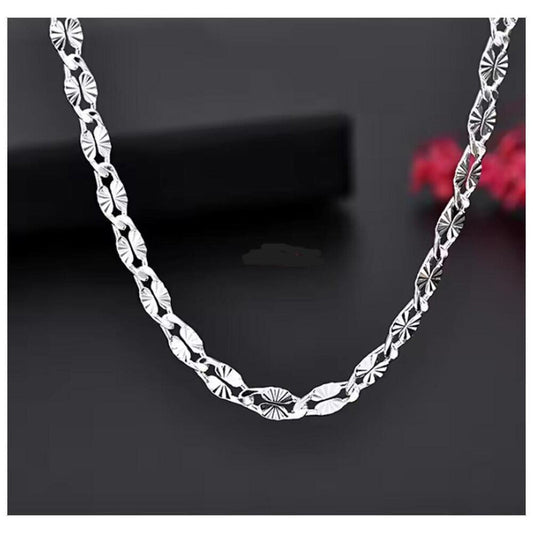 Oval Link Chain Necklace - silver - 4mm, 26".