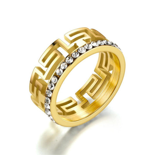 Cutout RING - Gold - CZs - size 9