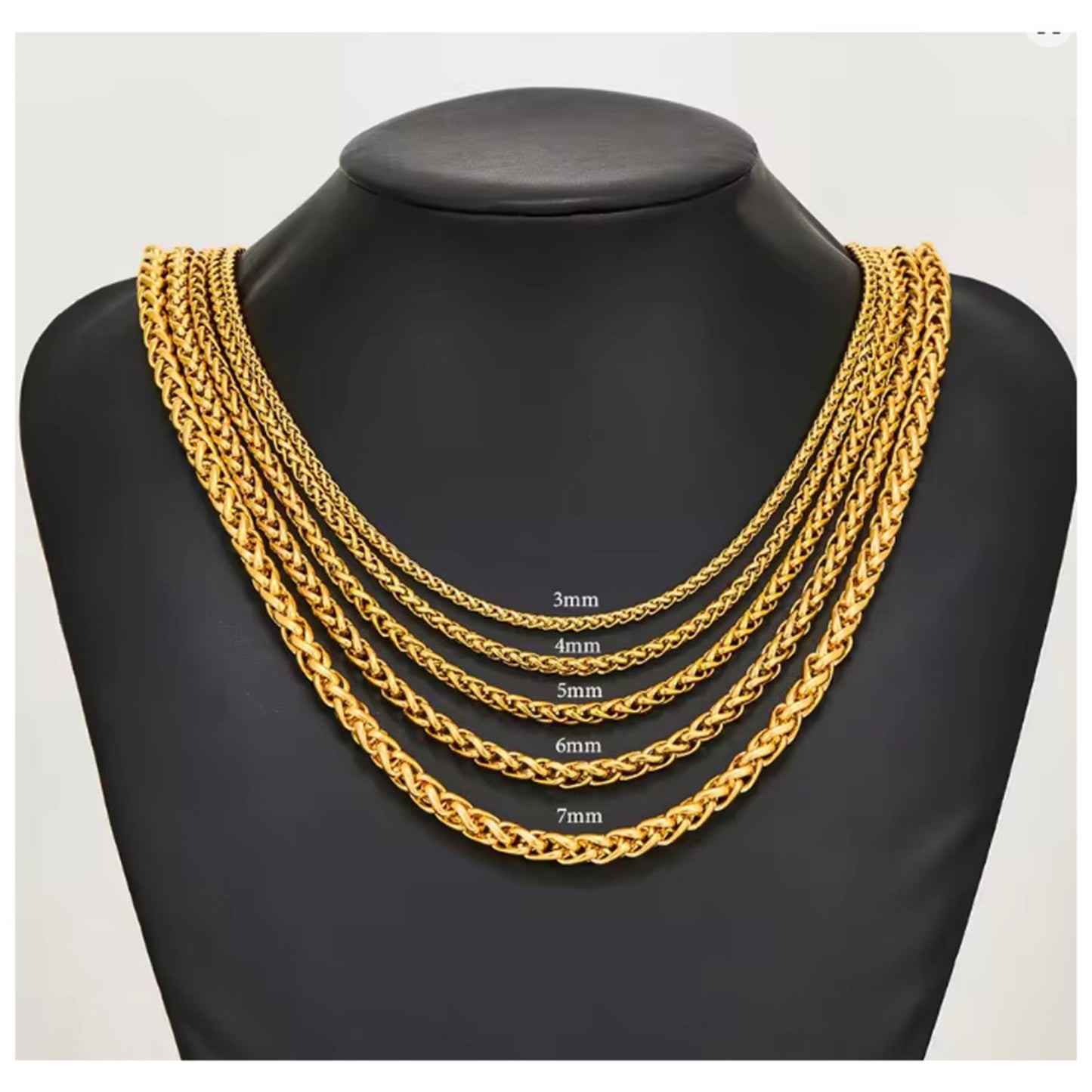 Spiga / Wheat chain - Necklace - 18K gold plated - 6mm / 24"