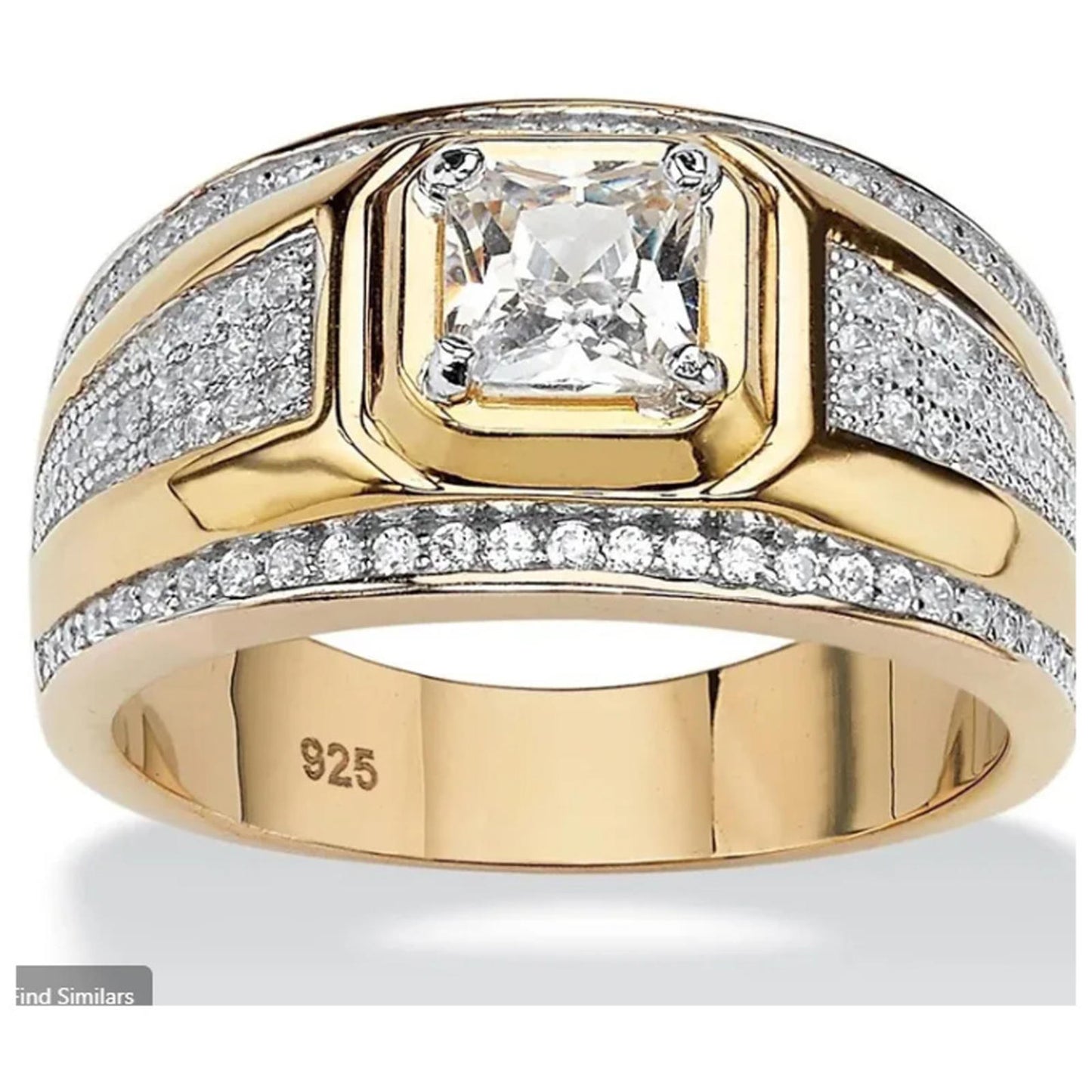 Square center ring - Gold- size 8