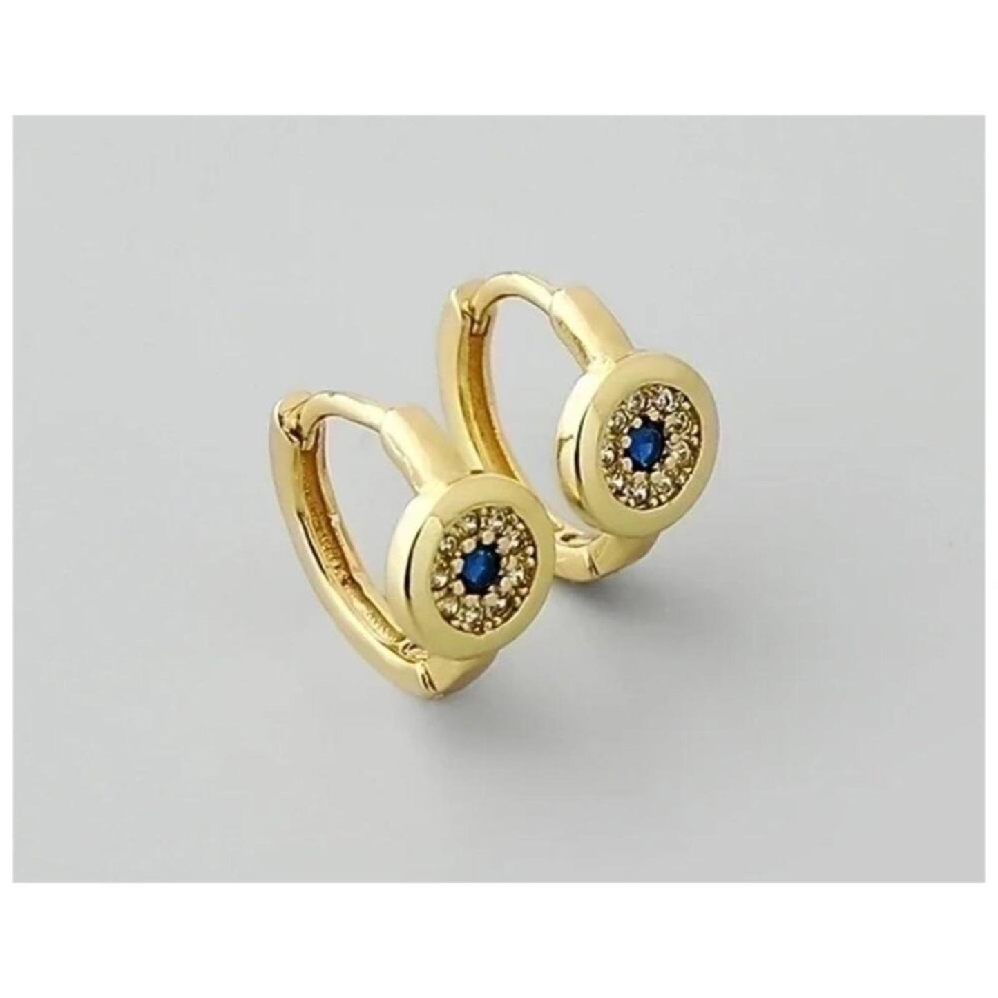 Blue Huggies - gold - CZs - 11.5mm
