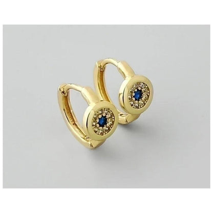 Blue Huggies - gold - CZs - 11.5mm