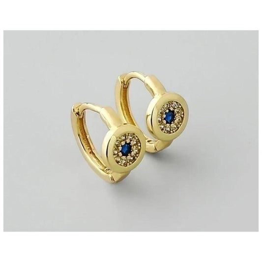 Blue Huggies - gold - CZs - 11.5mm