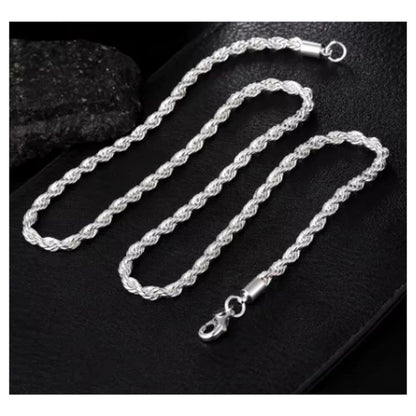 Rope chain - Necklace -  silver - 4mm / 22"