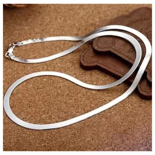 Herringbone chain - Necklace -  silver - 4mm / 24"