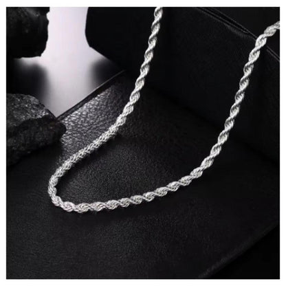 Rope chain - Necklace -  silver - 4mm / 22"