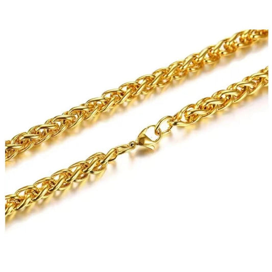 Franco link chain- Necklace -  18K Gold Plated - 3mm / 24"