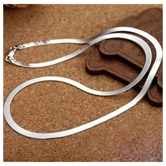 Herringbone chain - Necklace -  silver - 4mm / 22"