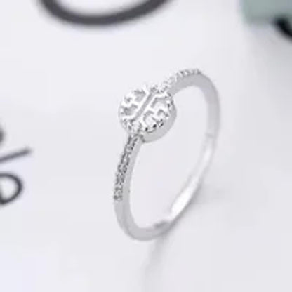 Circle geometric cutout - Ring - Silver - CZs - Size 9