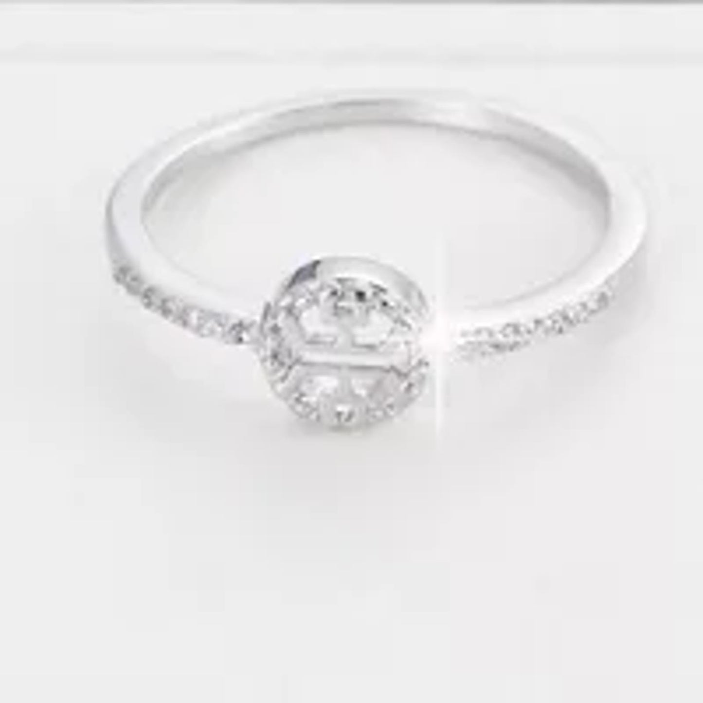 Circle geometric cutout - Ring - Silver - CZs - Size 9