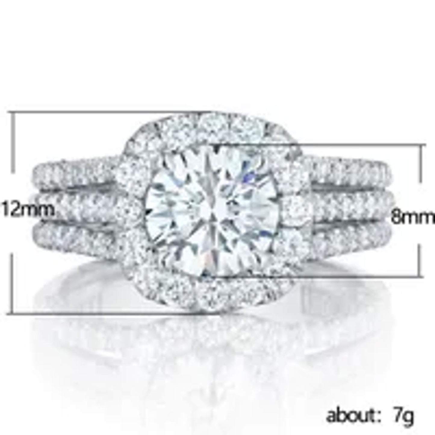 Squared halo cathedral - Ring - Silver - CZs - Size 9