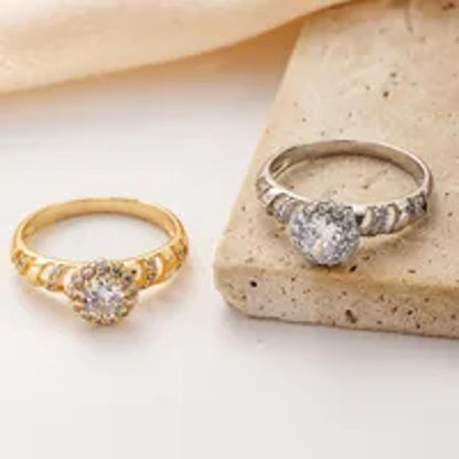 Round pave band - Ring - Silver - CZs - Size 6