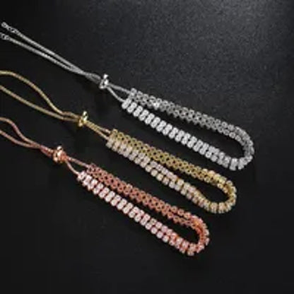 Double row tennis - Bracelet - Gold - CZs - adjustable 6-9"