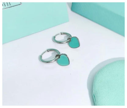 Teal blue - Necklace/Earring set - Silver - 18"