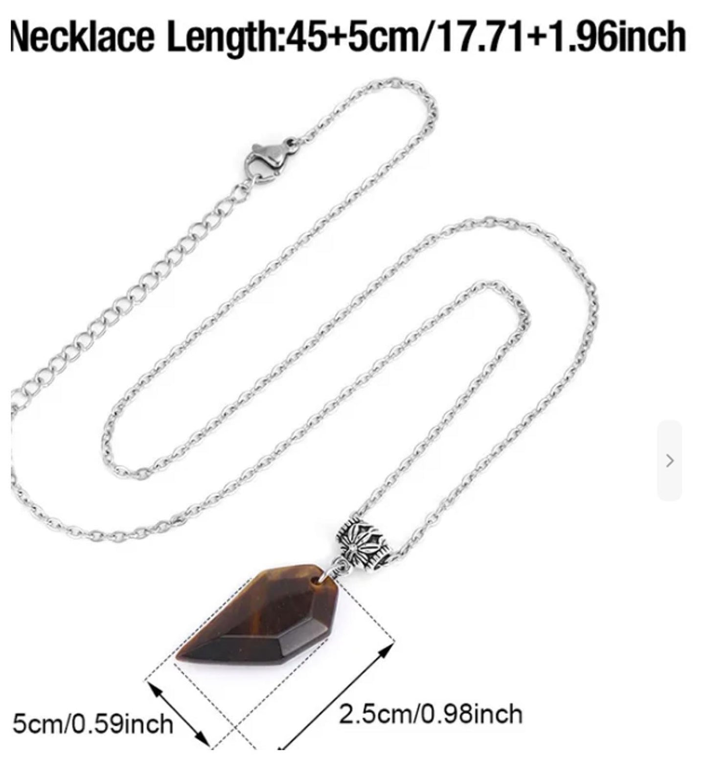Natural obsidian irregular shaped Necklace - Silver - 18"