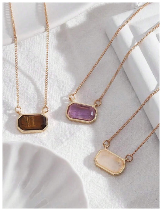 Off white sideways Necklace - Gold - 18"