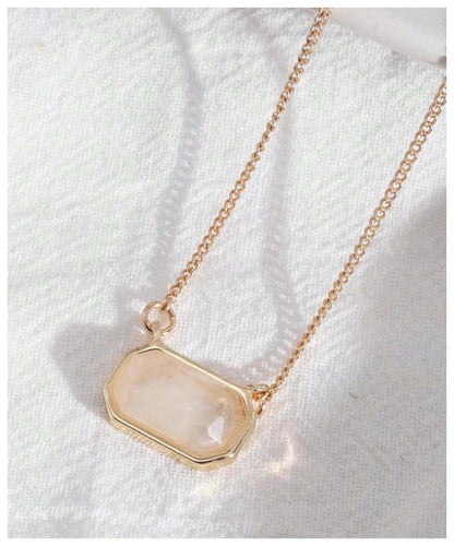 Off white sideways Necklace - Gold - 18"
